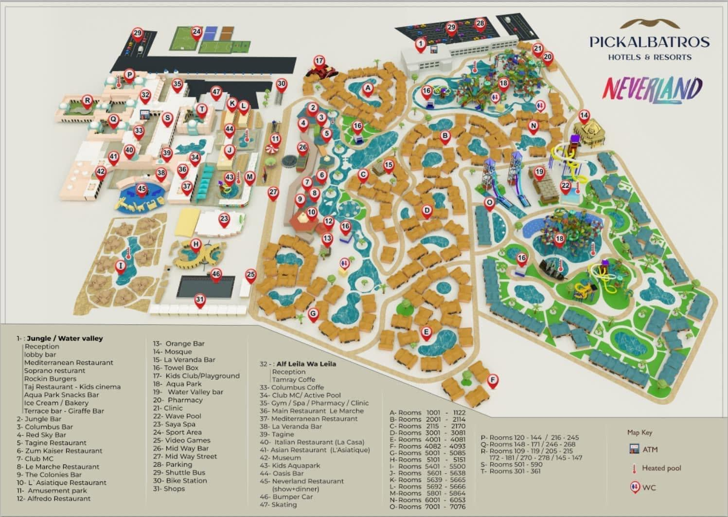 Neverland Resort Map