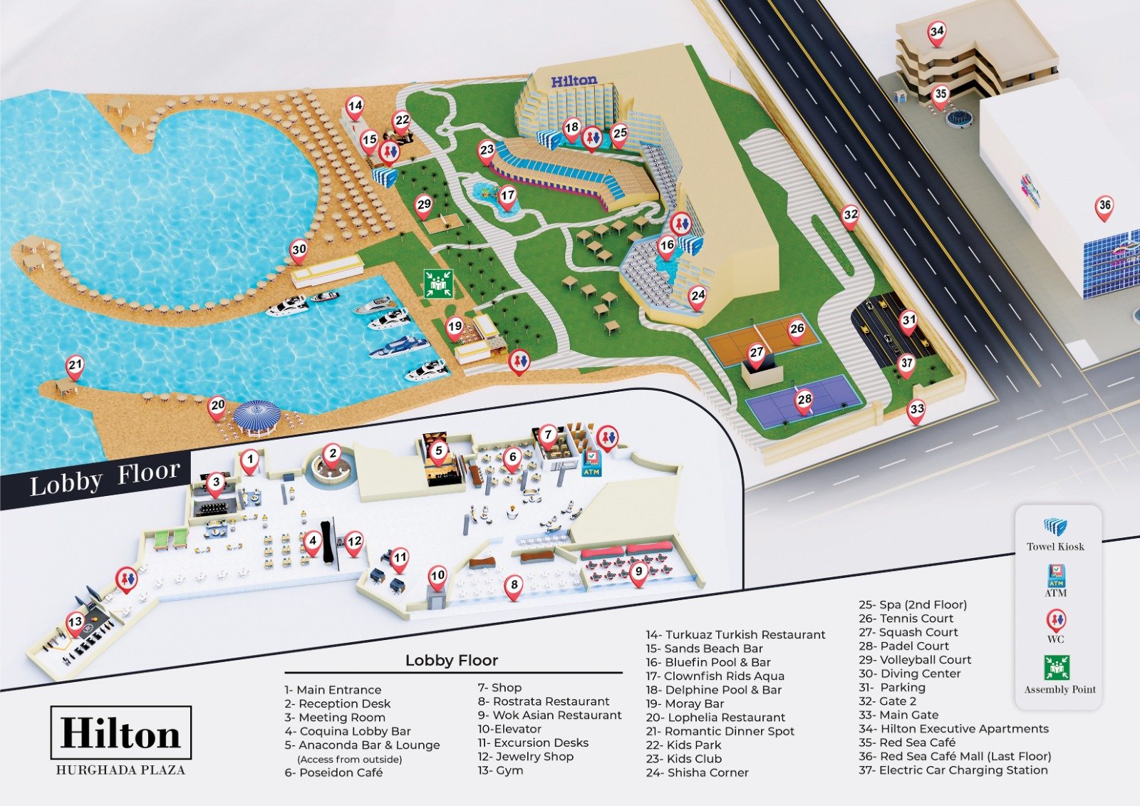 Hilton Hurghada Plaza Map